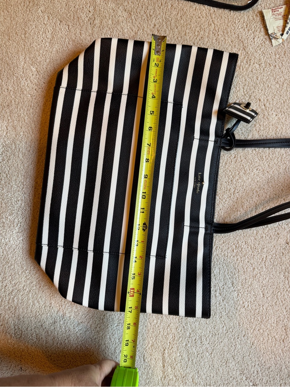 kate spade Black and White Striped Tote - Picture 6 of 6